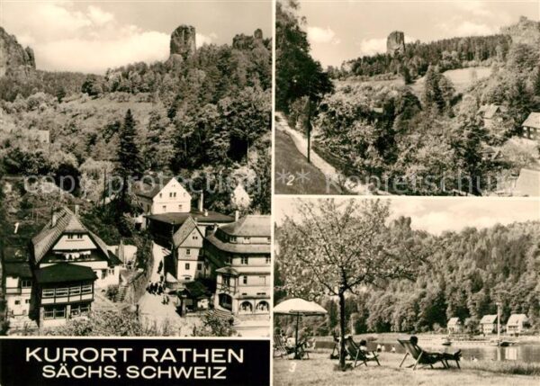 Rathen Saechsische Schweiz Talwächter Lokomotive Liegewiese Mönch