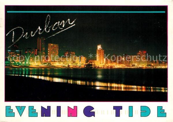 Durban South Africa Shimmering lights of the Golden Mile at