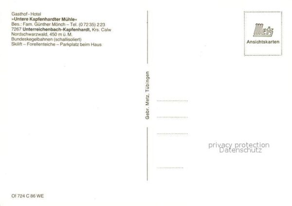 Unterreichenbach Calw Gasthaus Pension Karpfenhardter Mühle W – Bild 2