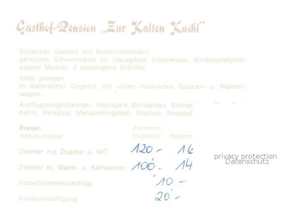 Gutenstein Niederoesterreich Gasthof Pension Zur Kalten Kuchl – Bild 2