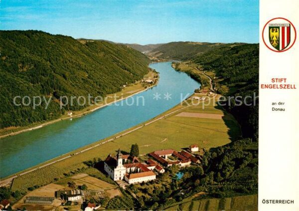 Engelhartszell Donau Oberoesterreich Fliegeraufnahme Abtei Engelszell
