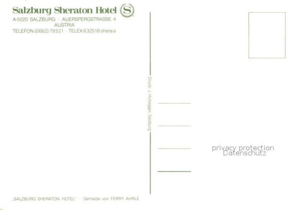 Salzburg Oesterreich Hotel Salzburg Sheraton Künstlerkarte Z – Bild 2