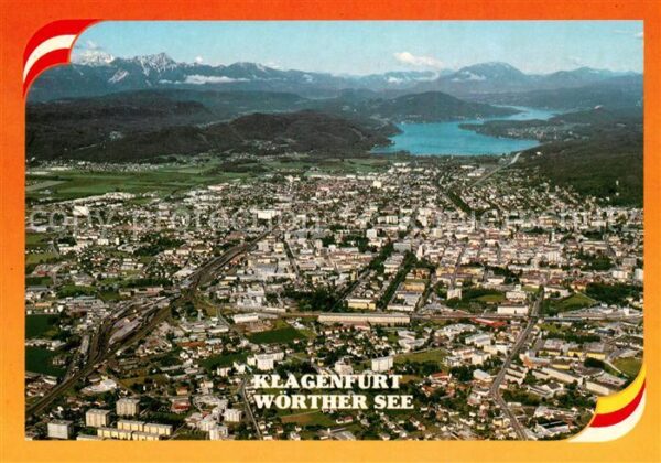 Klagenfurt Woerthersee Fliegeraufnahme