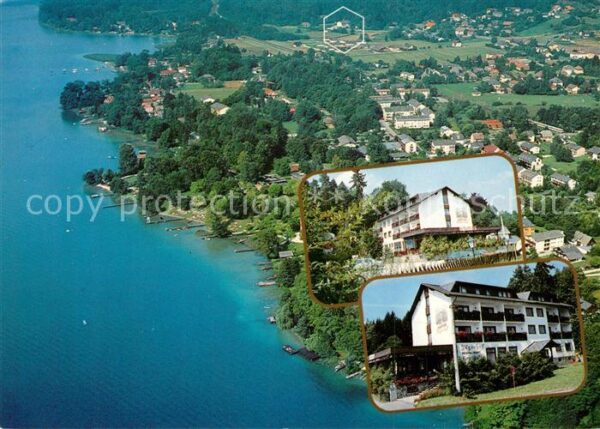 Krumpendorf Woerthersee Fliegeraufnahme Restaurant Pension Jäge