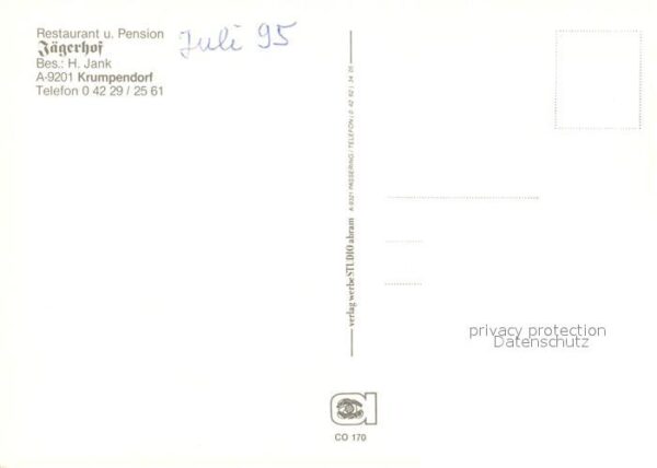 Krumpendorf Woerthersee Fliegeraufnahme Restaurant Pension Jäge – Bild 2