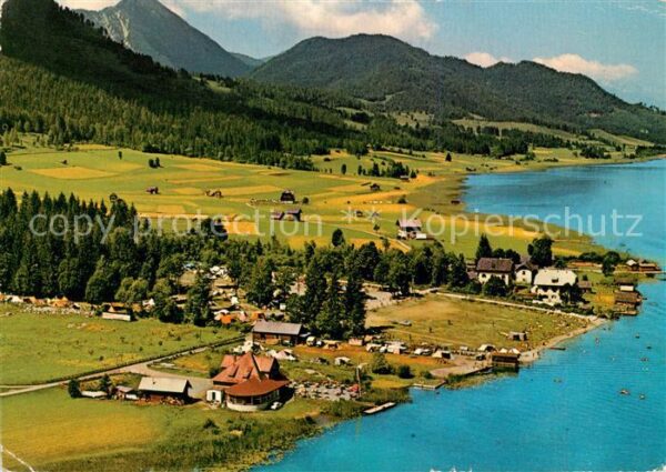 Weissensee Kaernten Fliegeraufnahme Campingplatz Karl Knall