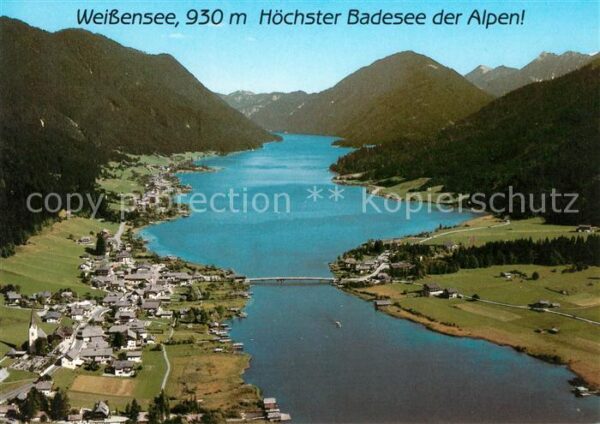 Techendorf Weissensee Fliegeraufnahme Höchster Badesee Alpen