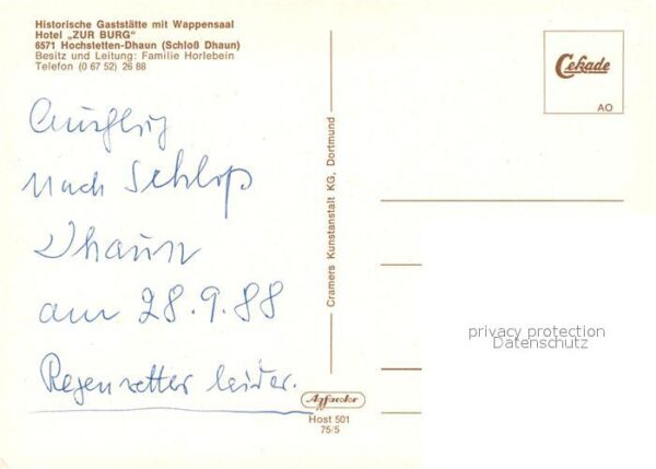 Dhaun Schloss Gaststätte Wappensaal Hotel zur – Bild 2