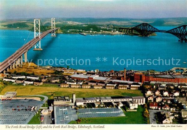 Edinburgh Scotland Fliegeraufnahme Forth Road Bridge Forth