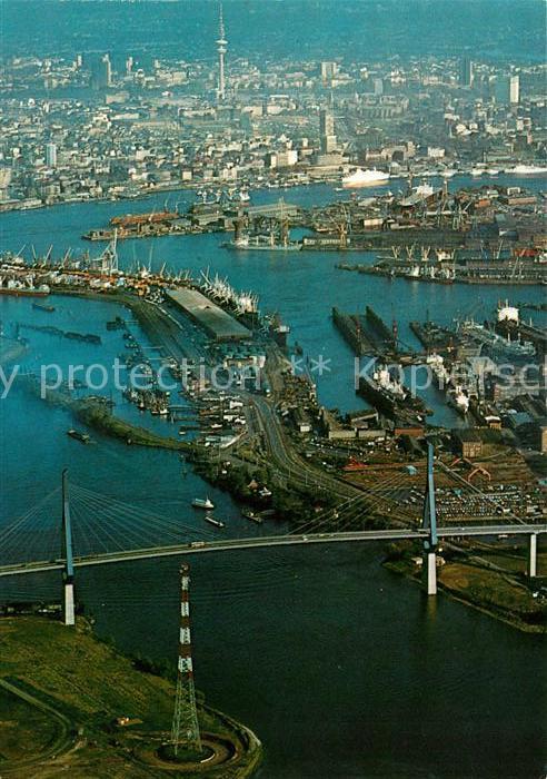 Hamburg Köhlbrandbrücke Fliegeraufnahme