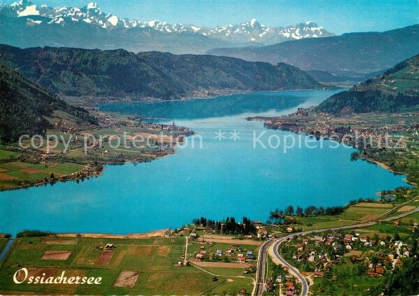 Ossiachersee Fliegeraufnahme Julische Alpen
