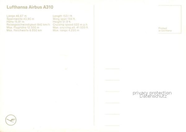 Lufthansa Airbus A310 – Bild 2