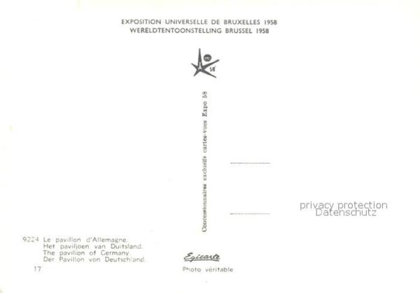 Exposition Universelle Bruxelles 1958 Pavillon d_Allemagne – Bild 2