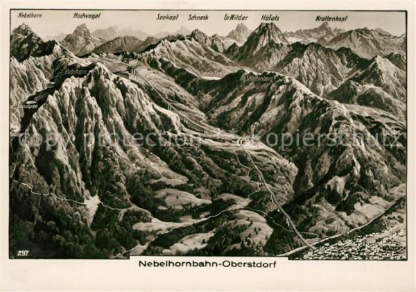Seilbahn Nebelhorn Oberstdorf Panoramakarte
