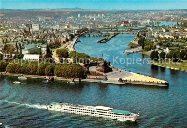 Motorschiffe Koblenz Fliegeraufnahme Deutsches Eck M