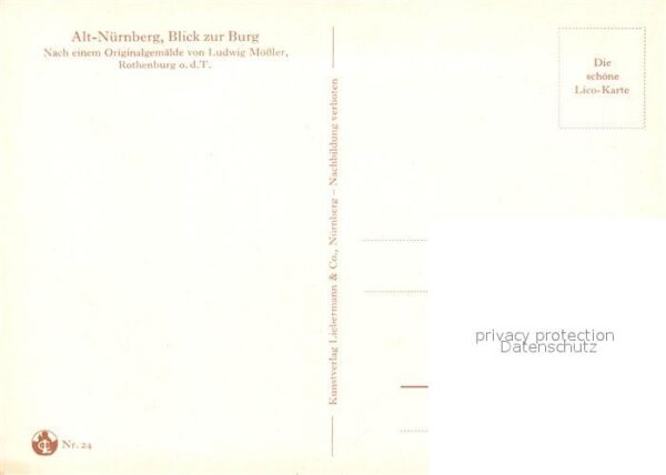 Moessler L. Nürnberg Blick zur Burg – Bild 2