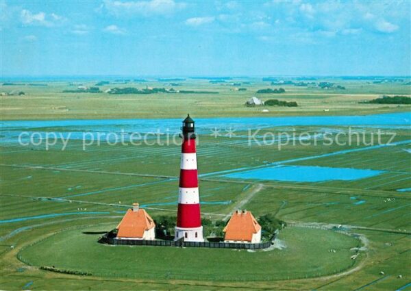St Peter-Ording Leuchtturm Westerhever Fliegeraufnahme