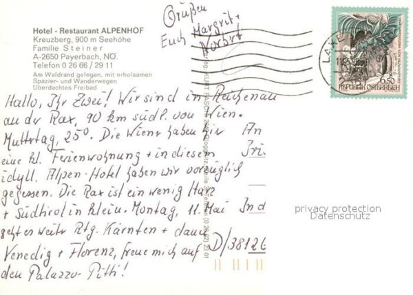 Payerbach Hotel Restaurant Alpenhof Kreuzberg Ter – Bild 2