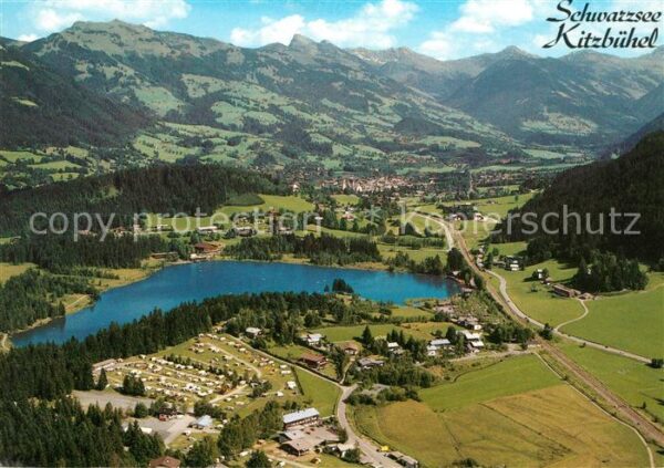Kitzbuehel Tirol Fliegeraufnahme mit Schwarzsee