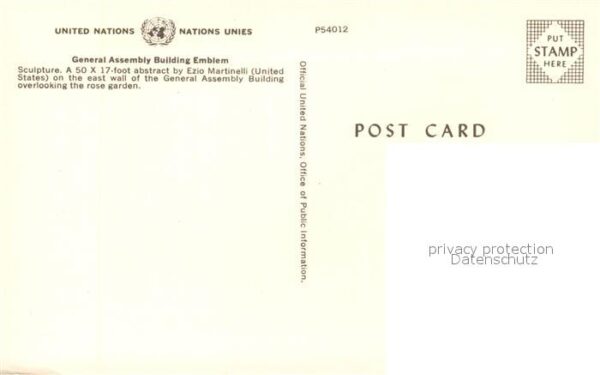 New York City UN General Assembly Building Emblem – Bild 2