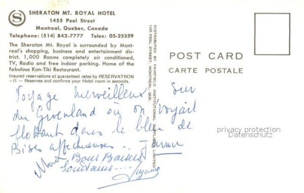 Montreal Quebec Sheraton Mt Royal Hotel – Bild 2