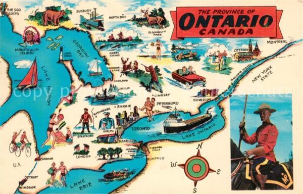 Ontario Canada Gebietskarte Mounty