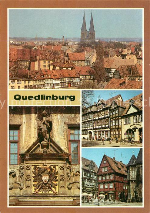 Quedlinburg Stadtblick Kornmarkt Wappen am Rathaus