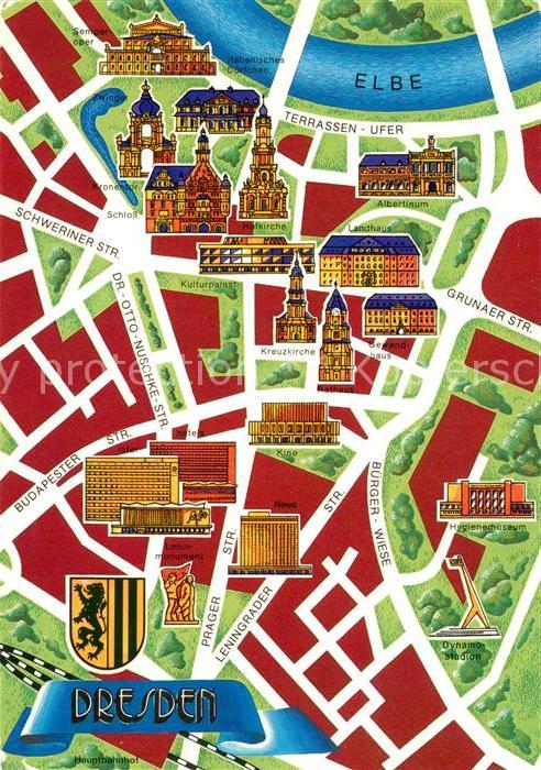 Dresden Stadtplan Illustration
