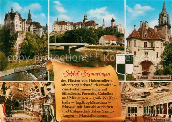 Sigmaringen Schloss Waffenhalle Hauptportal Ahnensa