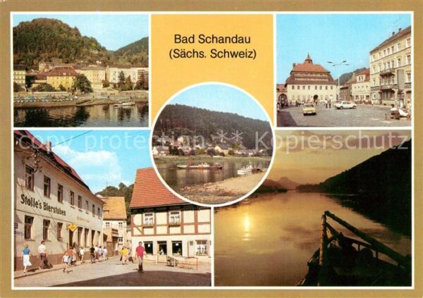 Bad Schandau Teilansicht Markt Poststrasse Dampferan
