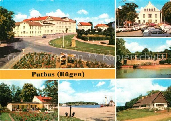 Putbus Ruegen Thälmann Platz KG Rosencafe Hafen Theat