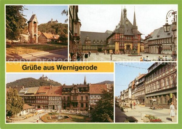 Wernigerode Harz An der Stadtmauer Rathaus Nikolaiplatz