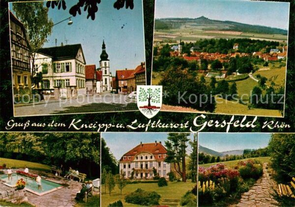 Gersfeld Rhoen Kirche Panorama Schwimmbad Kurhaus Park