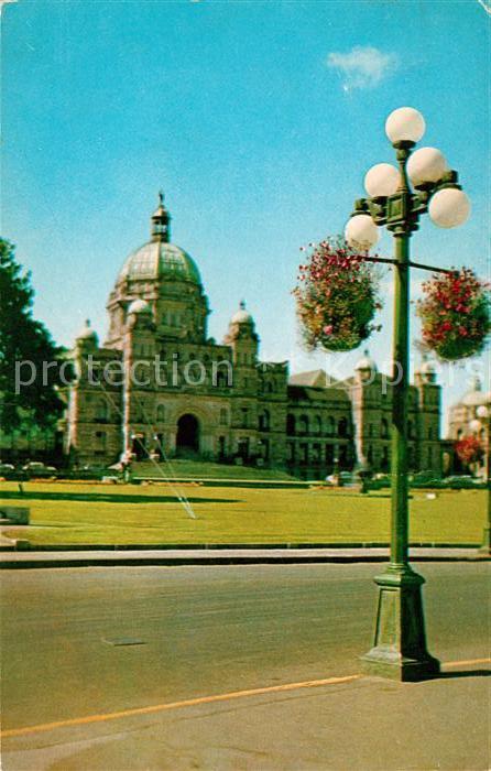 Victoria British Columbia Parliament Building and Hanging Baskets