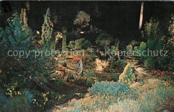 Victoria British Columbia The Sunken Garden by night The Butchart