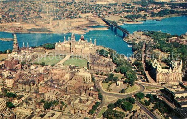 Ottawa Ontario Aerial view of the Canadian Houses of P