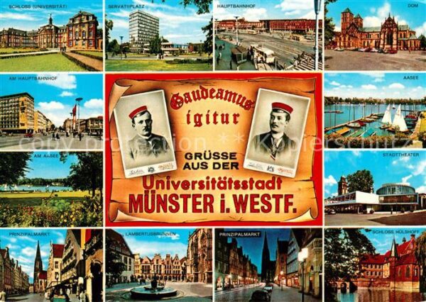 Muenster Westfalen Schloss Servatiusplatz Hauptbahnhof Dom