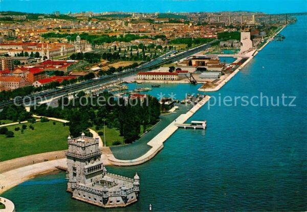 Lisboa Fliegeraufnahme Torre de Belem Jeronimo