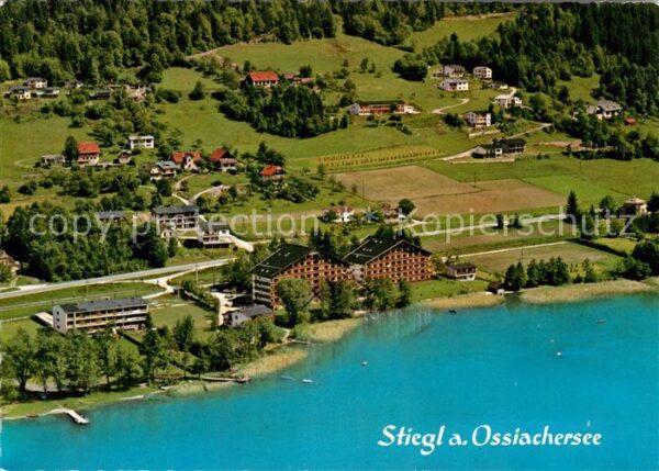 Steindorf Ossiacher See Fliegeraufnahme Ferienhäuser Hänsel und