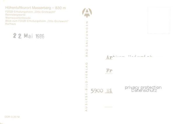 Masserberg FDGB Erholungsheim Rennsteigwarte Werra – Bild 2