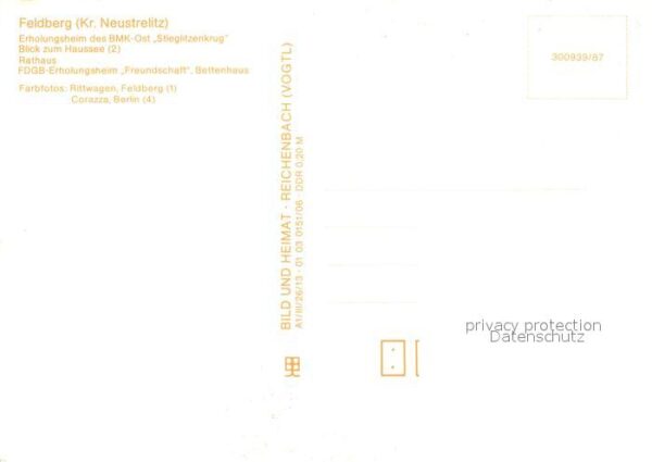 Feldberg Mecklenburg FDGB Erholungsheime Haussee Rathaus – Bild 2