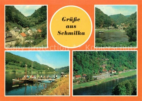 Schmilka Teilansicht Elbe Anlegestelle