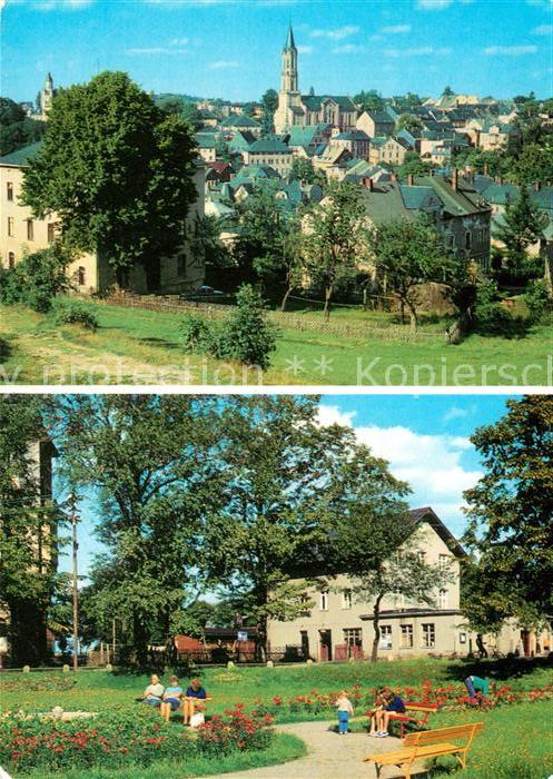 Eibenstock Ortsansicht mit Kirche Park