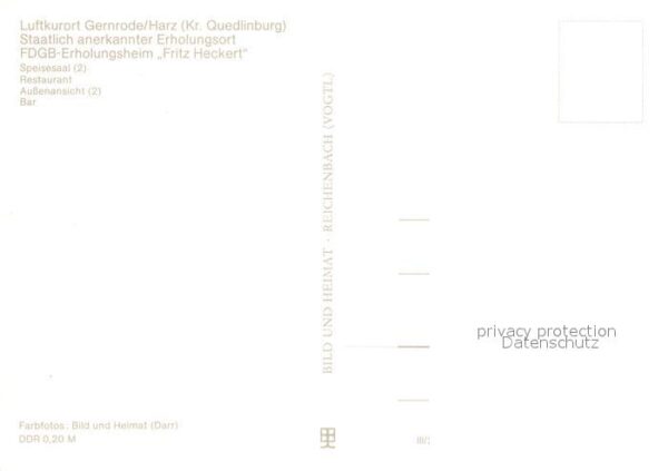 Gernrode Harz FDGB Erholungsheim Fritz Heckert – Bild 2