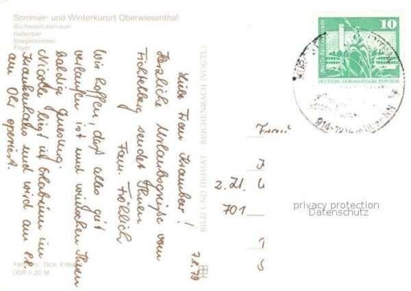 Oberwiesenthal Erzgebirge Erholungsheim Fichtelberg – Bild 2