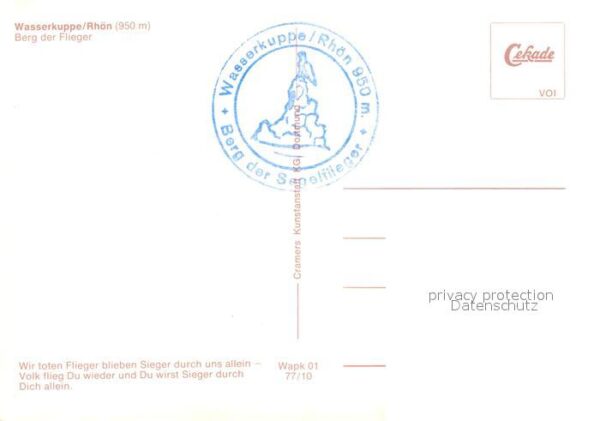 Wasserkuppe Rhoen Berg der Flieger Denkmal – Bild 2