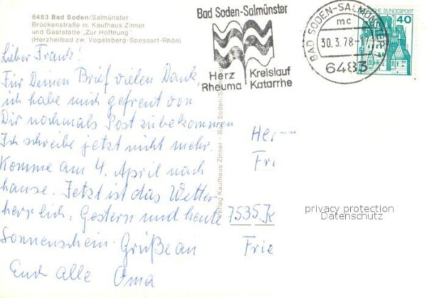 Soden-Salmuenster Bad Brückenstraße Gasthaus Zur Hoffnung – Bild 2