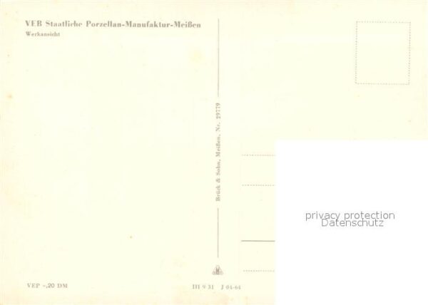 Meissen Elbe Sachsen VEB Staatliche Porzellan Manufaktur Wer – Bild 2