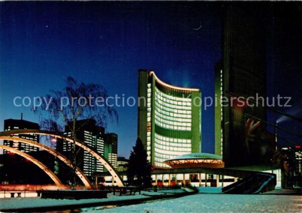 Toronto Canada Citty Hall Winter Nachtaufnahme