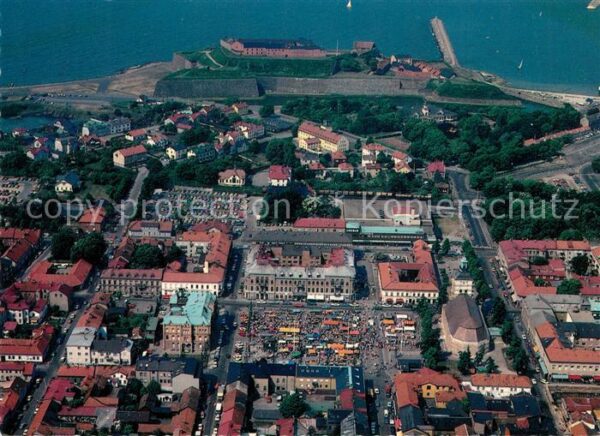 Varberg Fliegeraufnahme Burg Marktplatz